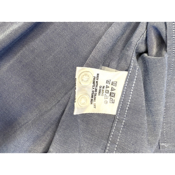 Tommy Hilfiger Mens Wrinkle Free Stretch Regular Fit Dress Shirt XL Blue - Picture 7 of 11